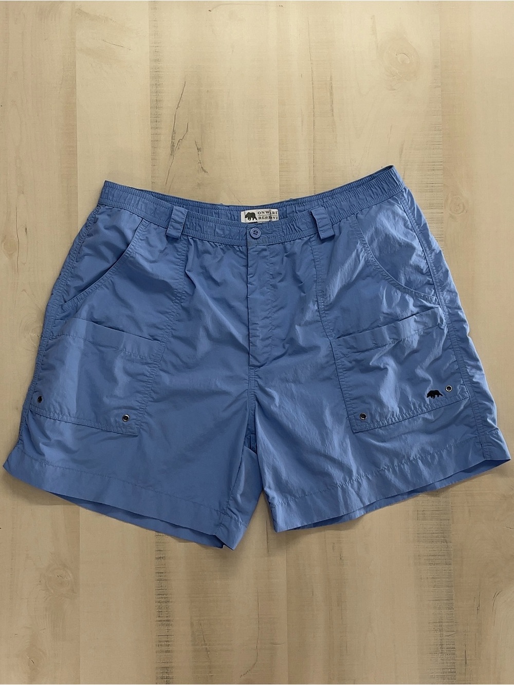 ONWARD RESERVE blue swim trunks shorts outdoors travel L